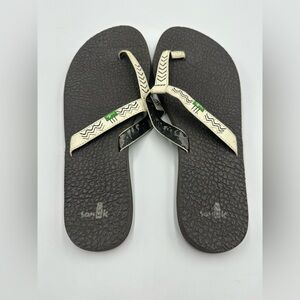 Sanuk Yoga Mat Flip Flop Sandals Tribal Boho Strap Comfort Shoes Women's | 7*